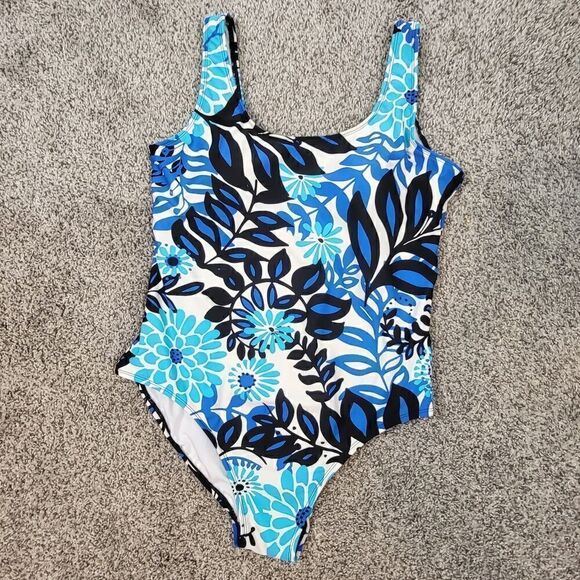 Catalina One Piece Blue, Black, & White Swimsuit - Picture 1 of 9